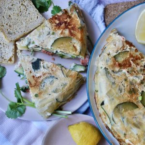 Courgette Salmon Frittata Omelette Recipe